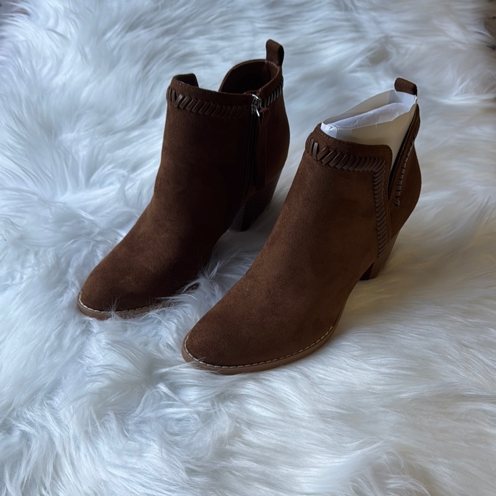 DV by Dolce Vita Brown Ankle Booties with Side Zipper